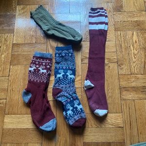 bundle 3 pair of winter cozy reindeer socks